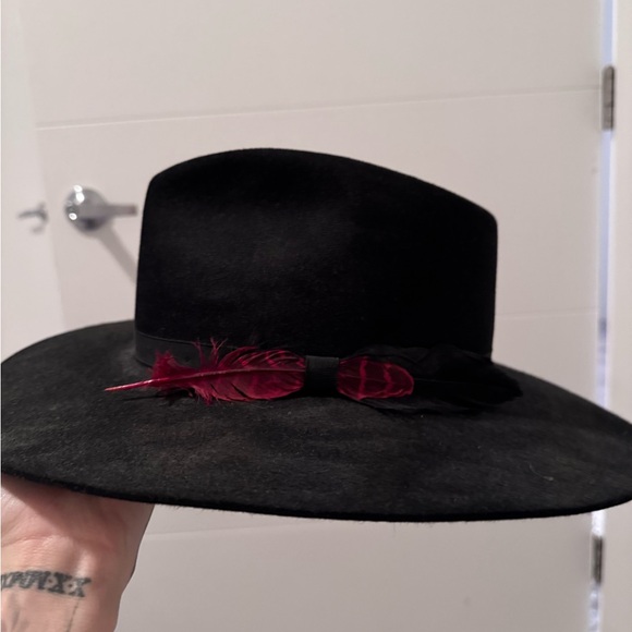 Stetson Accessories - Stetson Black and Red Velvet Bow Hat